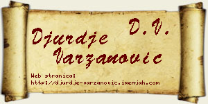 Đurđe Varzanović vizit kartica